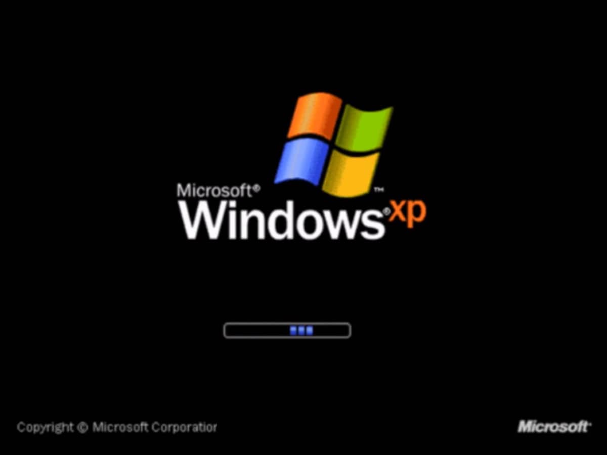 Screen displayed on startup if running Windows XP